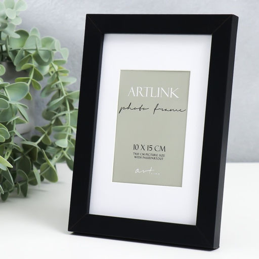 Фоторамка для фото 10×15 см Ellis, МДФ, с паспарту, чёрный