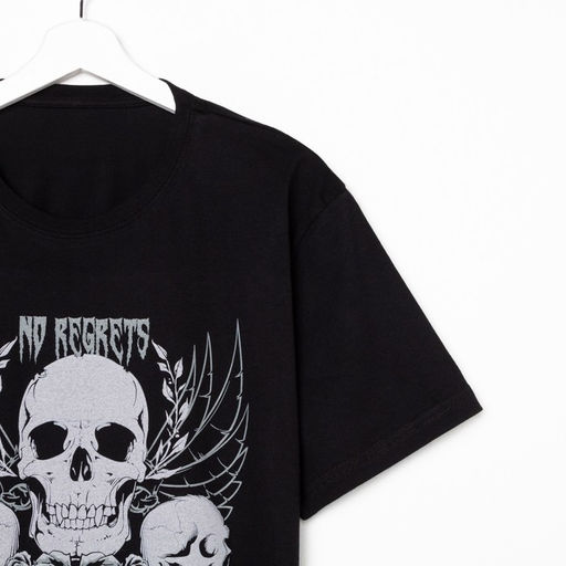 Футболка мужская KAFTAN Skull, размер 56, хлопок 100%, чёрная