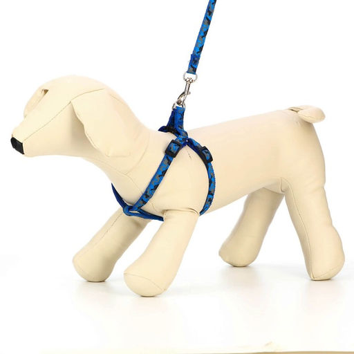 Комплект прошитый Милитари, поводок 120 х 1 см, ОГ 23-35 см, голубой - Пижон фото 2