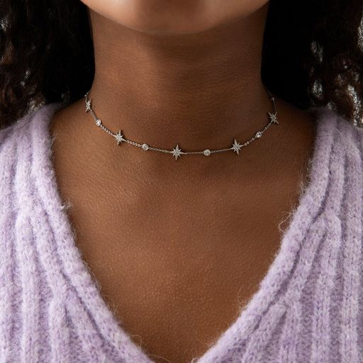 Колье - чокер Isida со звёздами из серебра
