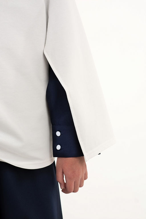 Молочный школьный лонгслив Mooriposh, модель 1605 фото 5