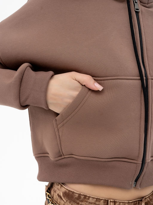 Толстовка футер 3х нитка с начесом,кофейный - Binita фото 7