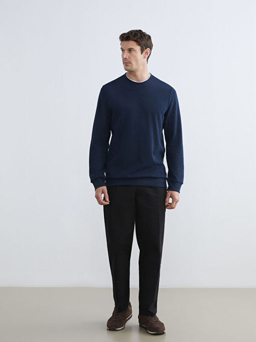 Bisiklet Yaka Erkek Sweatshirt