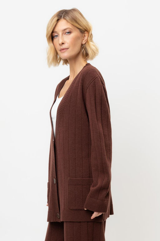 Кардиган Very Neat ЕВ 30166/ш тирамису из шерсти мериноса и акрила  фото 3