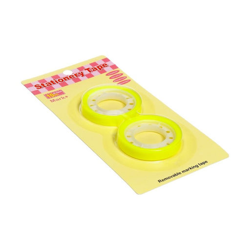 Набор 2 штуки, клейкая лента текстовыделительная (отклеиваемая) 75 мм х 10м, зелёный флуоресцентный - Calligrata фото 4