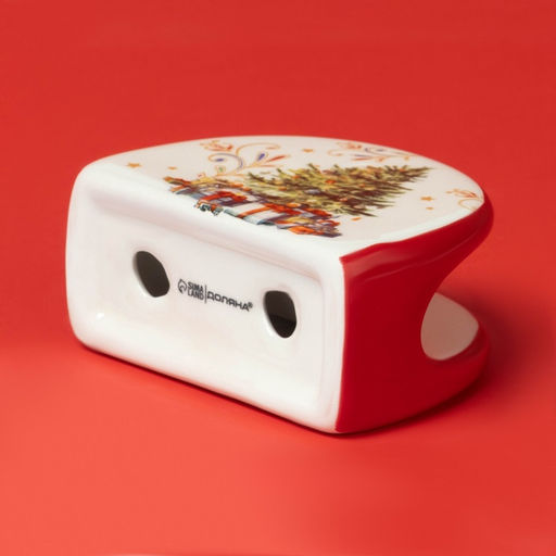 Салфетница новогодняя Доляна «Волшебное дерево», 9.5×4.5×7 см, доломит, белая, красная