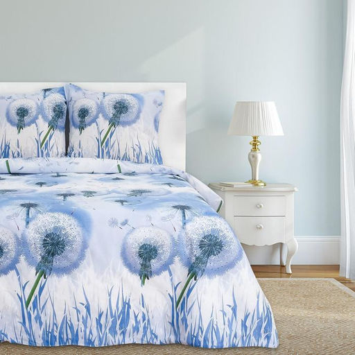 Постельное бельё Этель евро Одуванчики 200х217 см, 240х220 см, 70х70 см - 2 шт, 100% хлопок, бязь