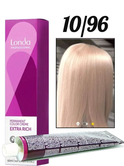 Стойкая краска 10/96 яркий блонд сандрэ фиолетовый LondaColor - Londa professional фото 2