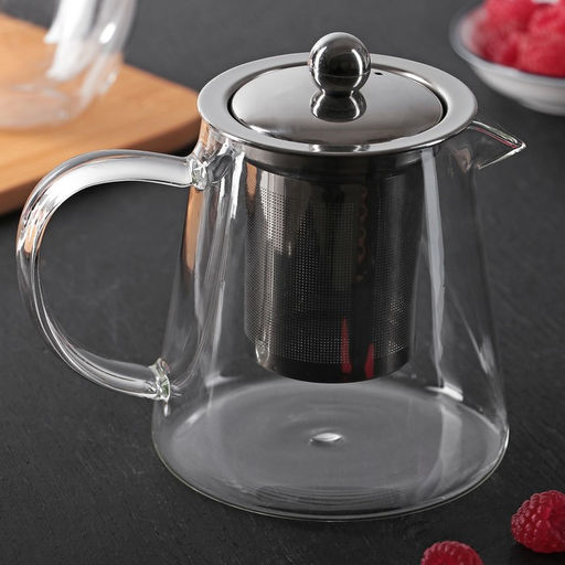 Чайник стеклянный заварочный с металлическим ситом «Эгла», 900 мл