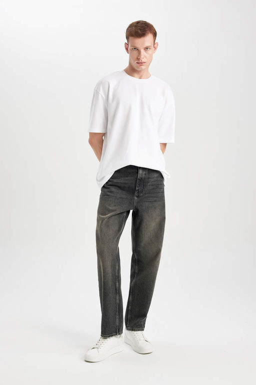 Широкие джинсовые брюки Baggy с нормальной талией и широкими штанинами - Defacto фото 4