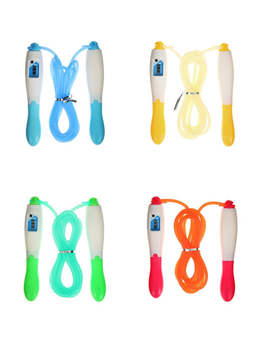 Скакалка спортивная, 2.7 м, регулируемая, со счётчиком, цвет МИКС