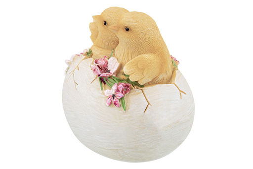 Фигурка декор. 9,5*7,5*9,5 см "Цыплята в яйце"
