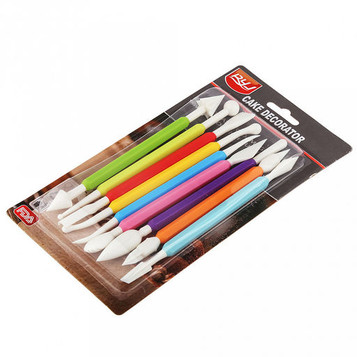 Инструмент для моделирования кондитерских украшений Скульптор 9 предметов, 16,5-17,3см, двухсторонние наконечники, пластик, цвета микс, в блистере (Китай) - Домашняя мода фото 3