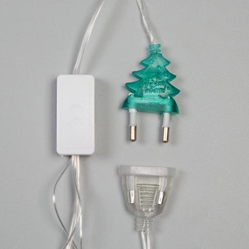 Гирлянда Бахрома 1.8?0.5 м с насадками Ёлки и снежинки, IP20, прозрачная нить, 48 LED, свечение мульти (RG/RB), мигание, 220 В - Luazon lighting фото 10