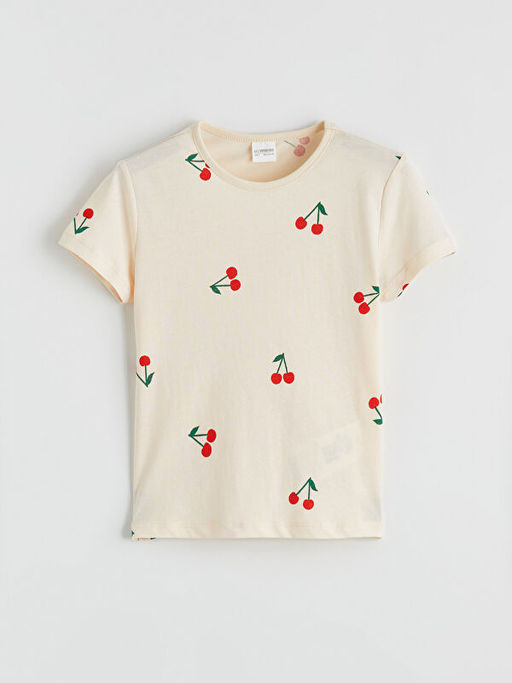 Kiraz Desenli K?z ?ocuk ?ortlu Pijama Tak?m?