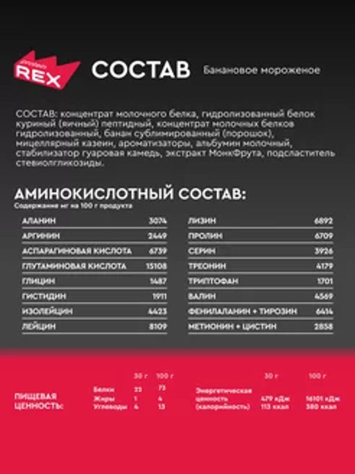 Multy Protein ProteinRex Коктейль со вкусом бананового мороженого, 450 г  фото 4