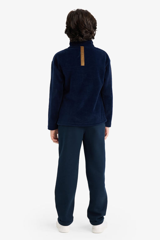 Yar_m Bal_k__ Yaka Fermuarl_ Nak__l_ __i Yumu_ak T_yl_ Polar Sweatshirt Erkek _ocuk - Defacto фото 7