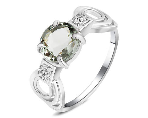 Кольцо, зеленый аметист, Феерия