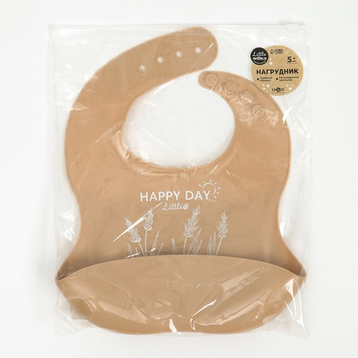 Нагрудник для кормления детский M&B, силиконовый, 23×4×29, бежевый