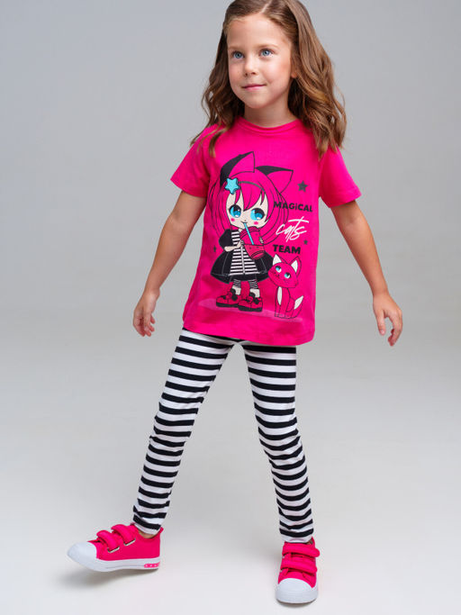 32422149 Комплект для девочек: фуфайка (футболка), брюки (легинсы)