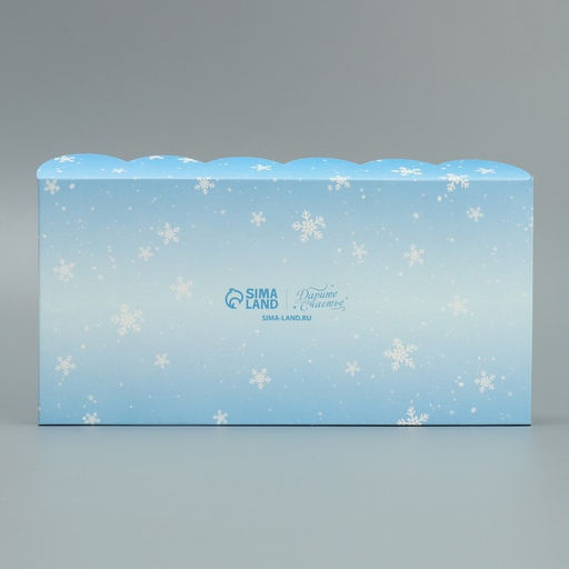 Цена за 5 шт. Коробка для кондитерских изделий новогодняя с пластиковой крышкой «С Новым годом», 10.5×21×3 см