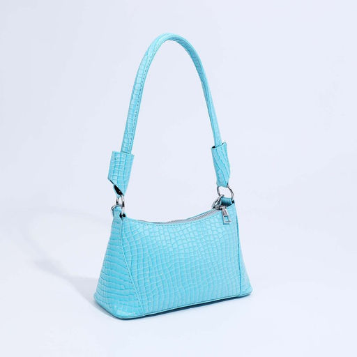 Сумка-багет на молнии, цвет голубой - Simaland фото 2