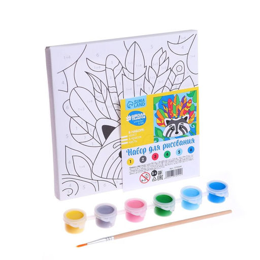 Картина по номерам Енот в перьях 15 15 см - Школа талантов фото 4