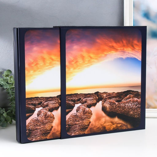 Фотоальбом на 500 фото 10×15 см «Вода у скал», 33.5×30×5.5 см, МИКС