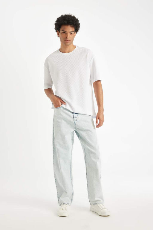 Джинсовые брюки Baggy Fit с широким узором и нормальной талией, широкие брюки - Defacto фото 2