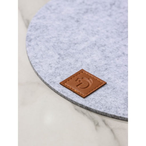 Салфетка сервировочная на стол Доляна Грэй, d=30 см, толщина 4 мм, цвет серый  фото 4