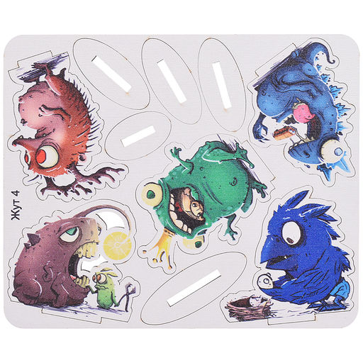 Игровой набор "Жутики" (дерево) крафтовая коробка