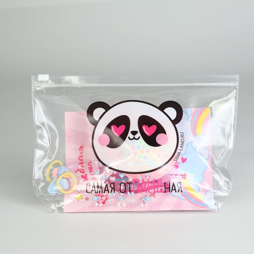 Набор Самая отПАНДная, косметичка, расчёска, наклейки для ногтей, 2 резинки, анкета для девочек А6, МИКС - Simaland фото 2