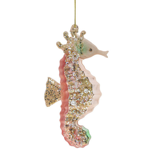 Украшение новогоднее "Морской конек", L7 W4 H13,5 см, 2в.