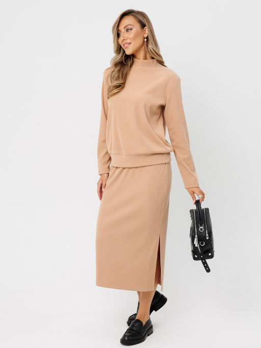 Костюм женский К-242 (лапша Софт г/к) Бежевая