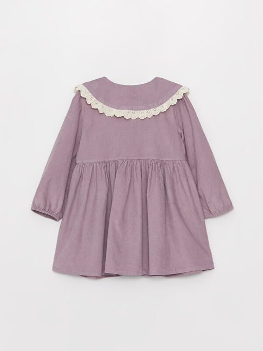 Bebe Yaka Uzun Kollu K?z Bebek Kadife Elbise - Waikiki фото 2