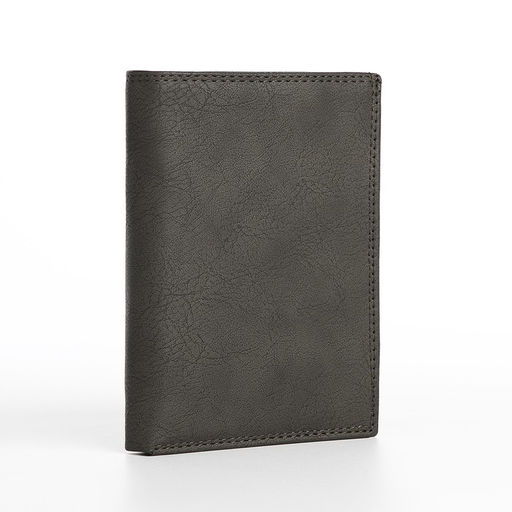 Портмоне мужское без застёжки, 3 в 1, отдел автодокументов, паспорта, карт, купюр, серое