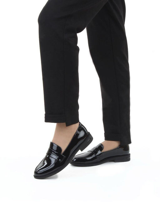 03-DCO163-1 BLACK Лоферы женские (натуральная кожа)