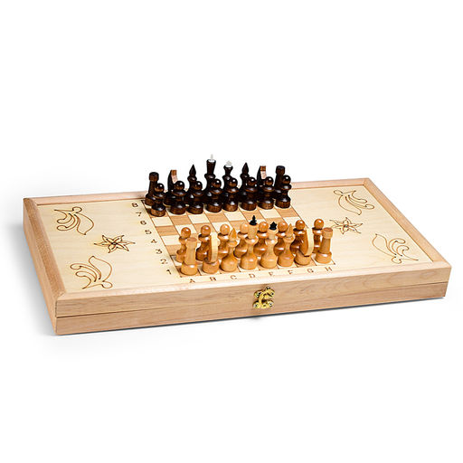 Набор подарочный 3в1 (нарды средние, рисунок-выжиание, шахматы, шашки) 500х250мм