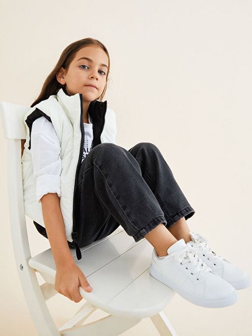 ?ift Tarafl? Dik Yaka Basic K?z ?ocuk ?i?me Yelek - Waikiki фото 3