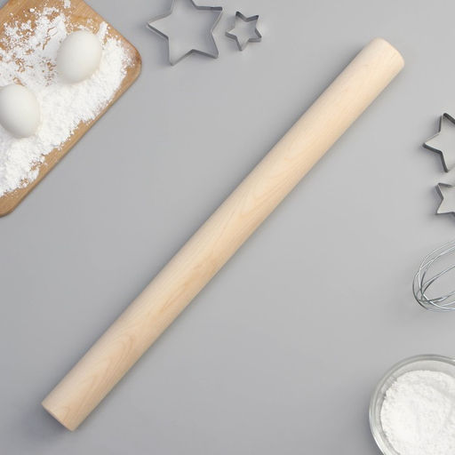 Скалка деревянная прямая Доляна, 50?4.3 см, берёза фото 2