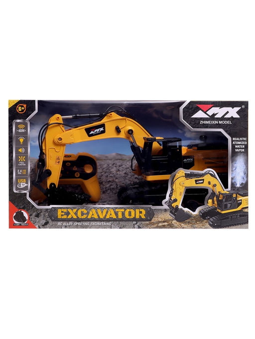 Машинка радиоуправляемая Стройка, экскаватор, металлический ковш, аккумулятор, световые, звуковые и дымовые эффекты - Simaland фото 8