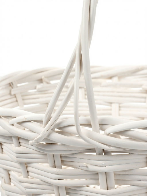 Корзина плетёная для хранения Lata, с ручкой, лоза, белая, набор 2 шт.
