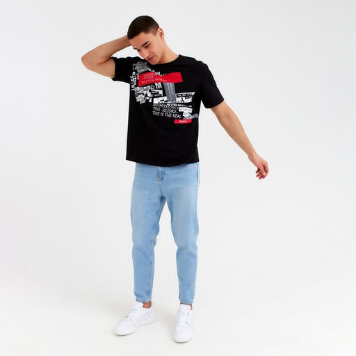 Футболка мужская MINAKU цвет черный, р-р 50