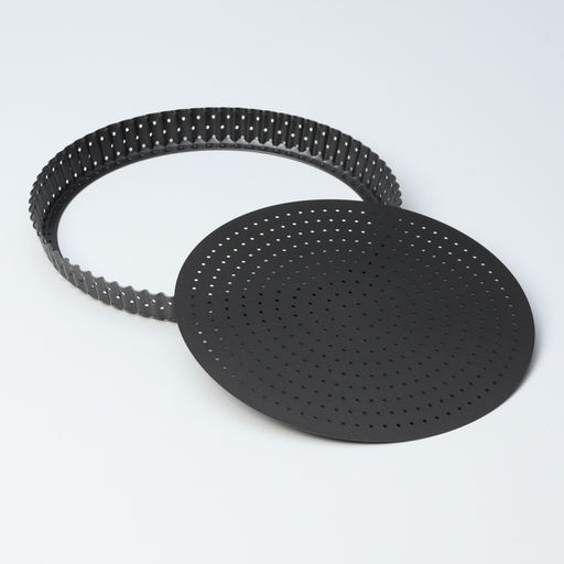 Форма для выпечки Доляна Galaxy, 28×3 см, перфорированная, антипригарное покрытие, разъёмная, чёрная