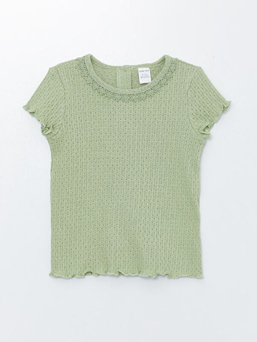 Bisiklet Yaka Basic K?z Bebek Ti??rt - Waikiki фото 3