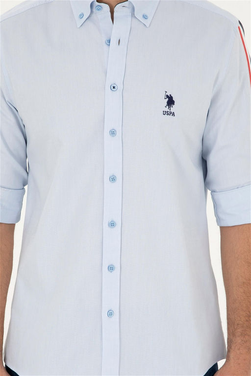 Мужская синяя рубашка с длинным рукавом Неожиданная скидка в корзине - U.s. polo assn фото 6