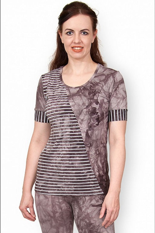 Костюм с бриджами, вискоза - батик, сепия (368-1) - Плиона фото 3