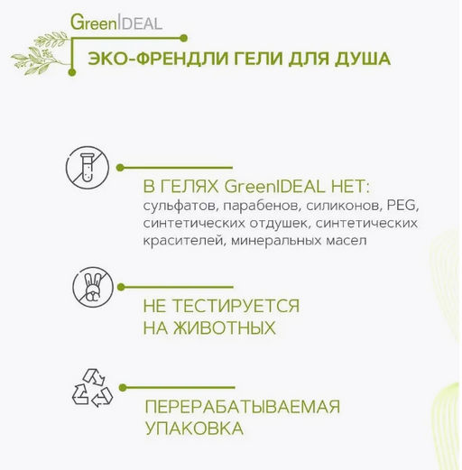 Гель для душа с алоэ вера и липой (натуральный, бессульфатный) - Greenideal фото 5