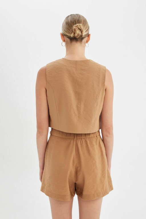 Блейзер из модала стандартного кроя с V-образным вырезом - Defacto фото 6