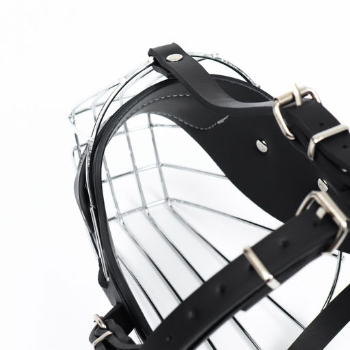 Намордник металлический №2 с трехсторонним ремешком, прессованная кожа, чёрный - Пижон фото 6